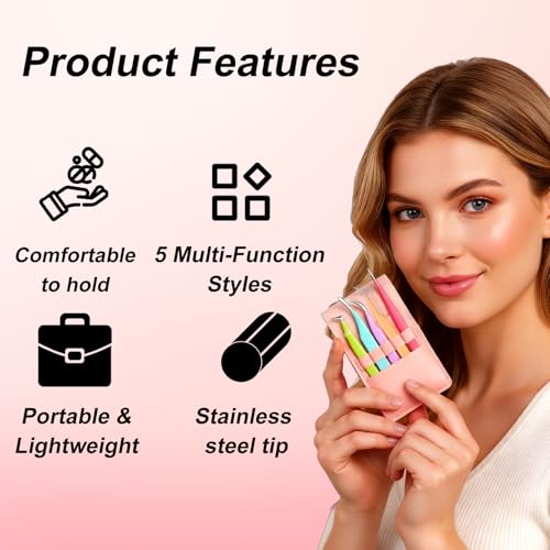 5-Piece Eyelash Extension Tweezers Set - Precision for Lash Applications