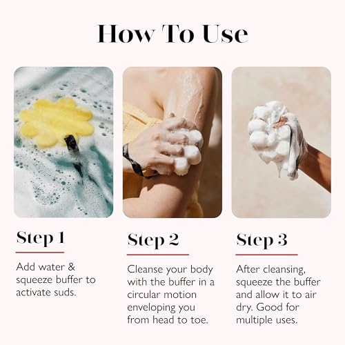 Spongellé Pink Aloe Eco Travel Body Buffer - Biodegradable Body Scrubber