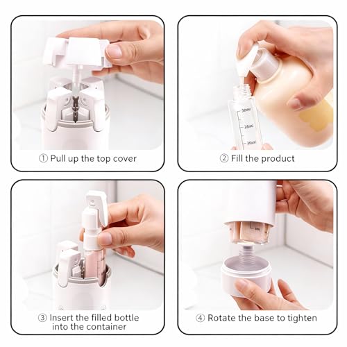 4-in-1 Refillable Travel Dispenser Bottles - Leak Proof Toiletries