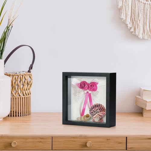 5x5 Shadow Box Frame - Wooden Display Case for Photos & Memorabilia