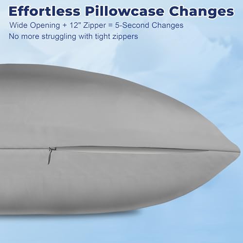 Cooling Pillowcase King Size - Breathable Zippered Cover for Hot Sleepers