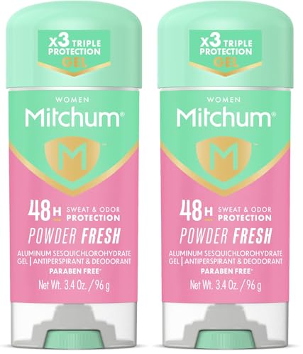 Mitchum Women's Antiperspirant Gel Stick, Powder Fresh, 48HR Protection