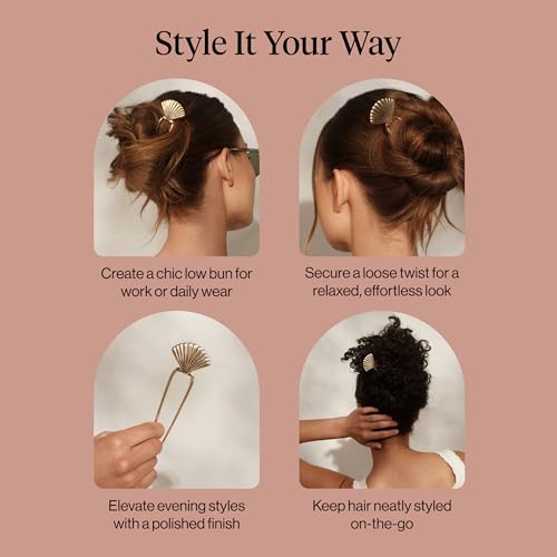Kitsch French Hair Pin - Gold Metal Hair Accessory for Updos