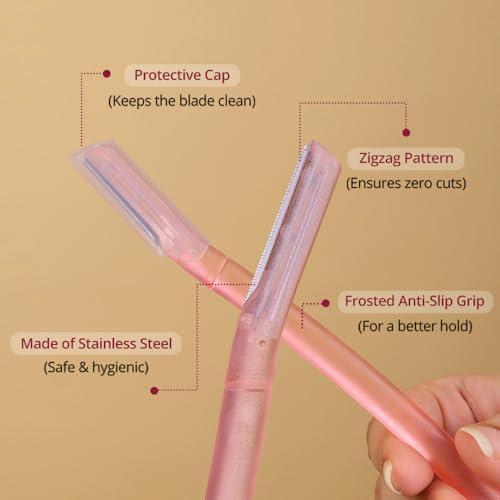Carmesi Facial Razor for Women - Painless Hair Removal & Exfoliation (3 Count)