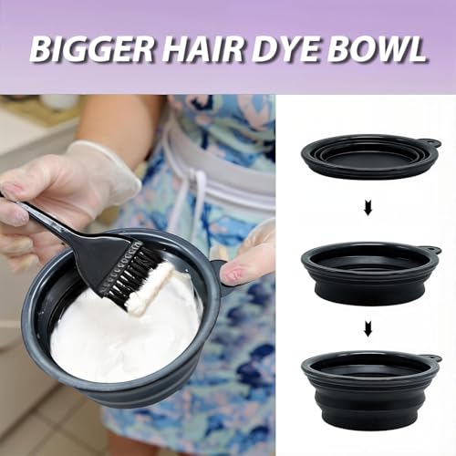 6-Piece Hair Dye Mixing Bowl and Brush Set for Home Use