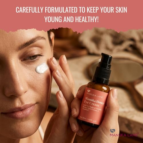 Manuka Lane Natural Eye Cream with Manuka Honey & Eyebright – 1.01 Fl Oz