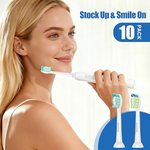 POSWEENR Replacement Toothbrush Heads for Philips Sonicare - 10 Pack