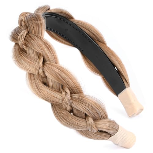 Caramel Blonde Wide Braid Headband for Women - 1 Count Hairband