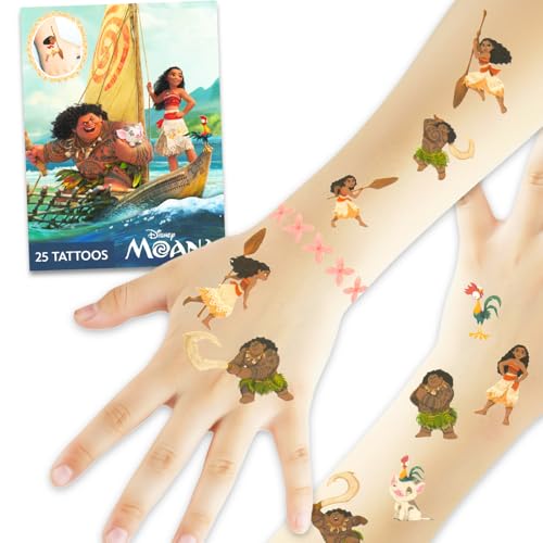25pcs Moana Temporary Tattoos for Kids | Fun Party Favors