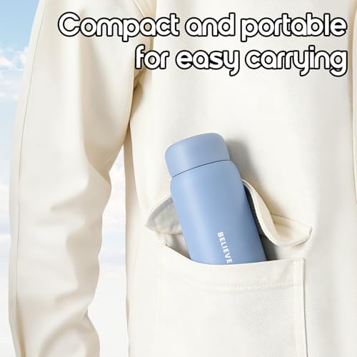 LATIVEN 7oz Mini Insulated Water Bottle - Leak-Proof Pocket Flask for Hot & Cold Drinks