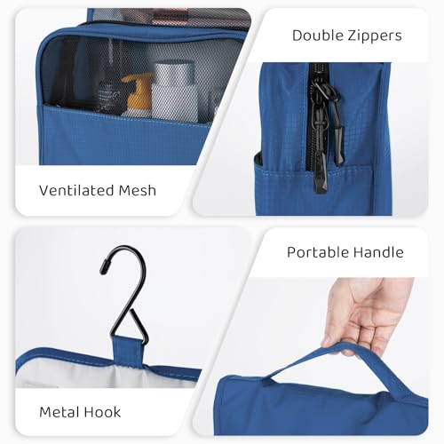 Playexen Hanging Travel Toiletry Bag, Waterproof Cosmetic Organizer with Hook