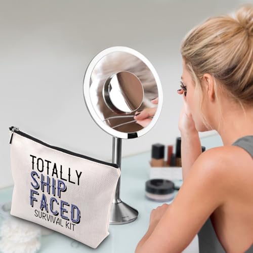 Totally Ship Faced Canvas Makeup Bag - Cruise Bachelorette Party Gift