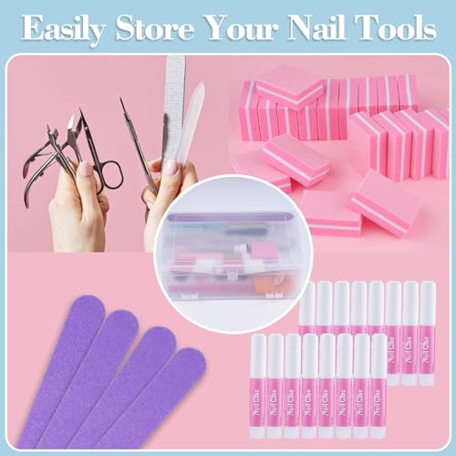 Lokyango 2-Pack Double-Layer Manicure Tool Storage Box - Clear Plastic