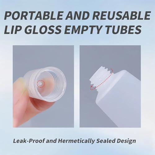 6PCS Refillable Lip Gloss Tubes - 8ml Clear Cosmetic Containers