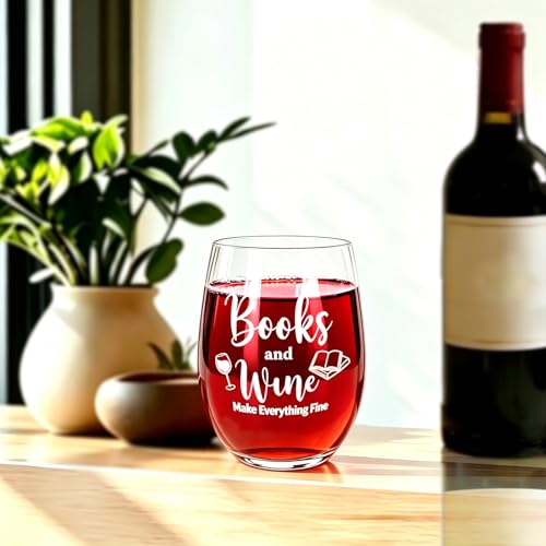 Funny Wine Glass for Book Lovers | 15oz Dishwasher Safe Gift