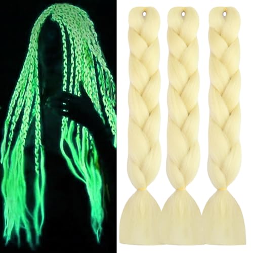 ItsUHair 24-Inch Glow in the Dark Jumbo Braiding Hair Extensions (3 Pack)