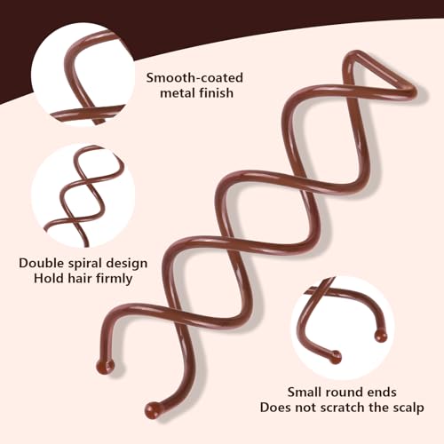 Teenitor 20Pcs Spiral Hair Pins & Ties for Effortless Buns