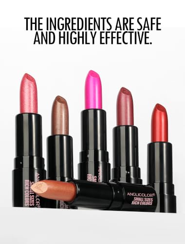 Anglicolor 6-Piece Metallic Glitter Lipstick Set - Nourishing, High Pigment Lip Colors