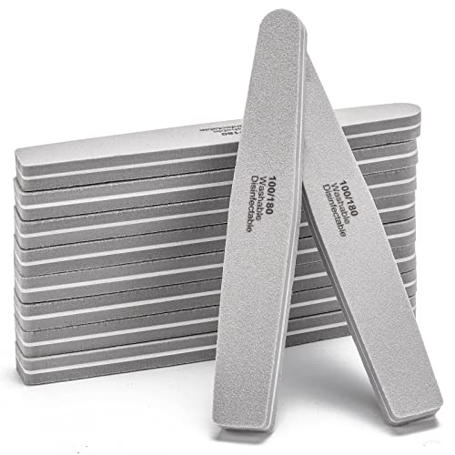 LoveBB Gray Double Sided Nail Buffer Blocks 10 Pcs 100/180 Grit for Acrylic & Natural Nails