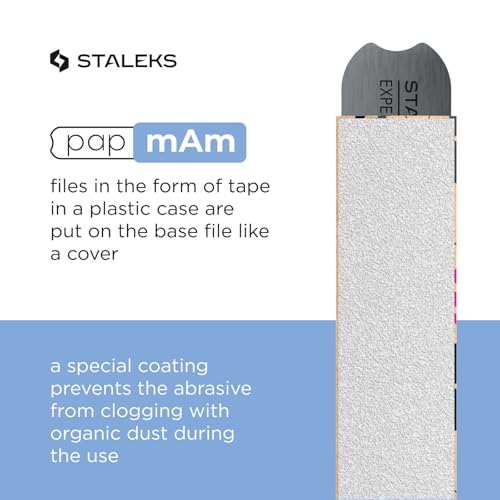 STALEKS PRO Expert 22 PapmAm Nail File Refills - 150 Grit, Pack of 50