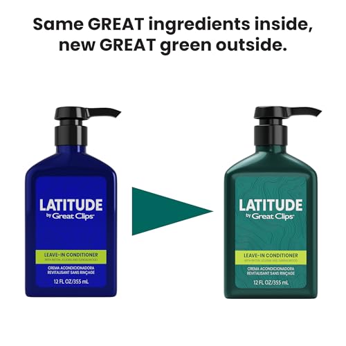 New & Improved Latitude Men's Leave-In Conditioner 12oz - Hydrating Hair Treatment with Biotin & Jojoba