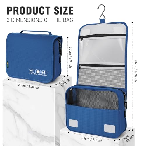 Playexen Hanging Travel Toiletry Bag, Waterproof Cosmetic Organizer with Hook