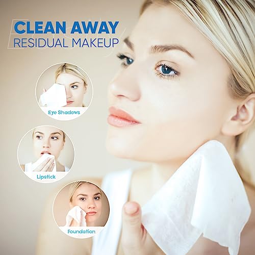 Orighty Biodegradable Disposable Face Towels - 100 ct, Ultra Soft & Absorbent Makeup Remover