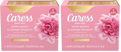 Caress Beauty Bar Soap Pack of 6 – Silky Soft Skin Daily Cleansing 3.15 oz