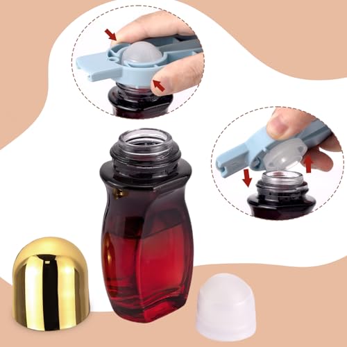 Ellbest Gradient Red 4-Pack 50ml Glass Roller Bottles - Leak-Proof Deodorant Containers