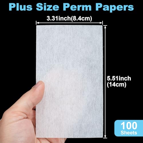 Pndeyo 100pcs White Hair Perm Papers 5.5×3.31in Thickened Curling Tool for Hot & Cold Perms