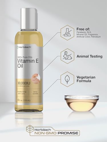 Vitamin E Oil for Skin and Face - 4 fl oz, 100% Pure Horbäach