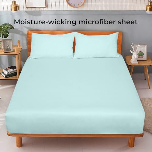 Aqua Twin Fitted Sheet - Ultra Soft Microfiber, Deep Pocket
