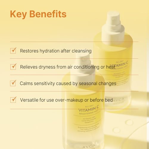 AVCA Vitamin C Brightening Face Mist - Hydrating Spray for Radiant Skin, 5.07 fl oz