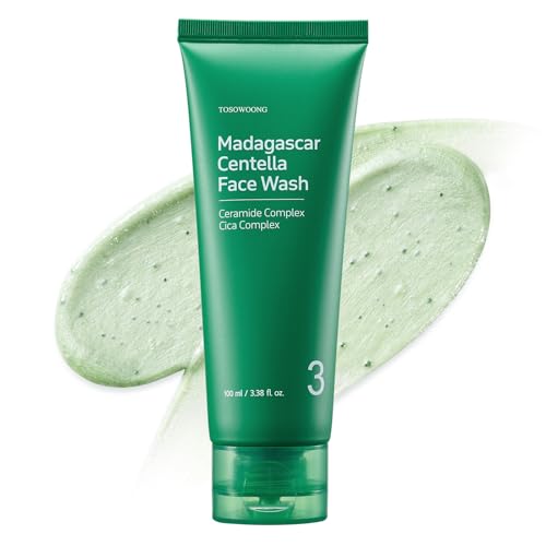 TOSOWOONG Madagascar Centella Mochi Whip Face Wash for Sensitive Skin, 100ml