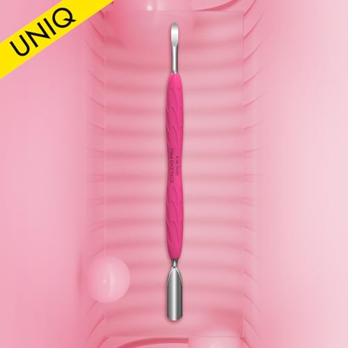 Staleks Pro UNIQ 10 Dual-Ended Manicure Pusher with Silicone Handle