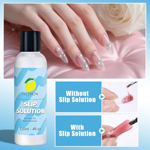 HiLemon Poly Gel Slip Solution Set - 4Oz with Brush & Cup