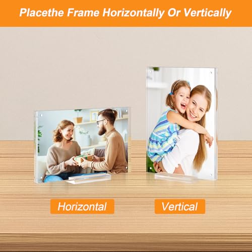 6x8 Magnetic Acrylic Picture Frame - Double-Sided Desktop Display
