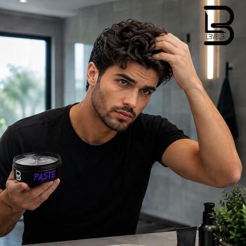 L3 Long-Lasting Hair Styling Paste for Men - Strong Hold & Volume - Keratin Infused