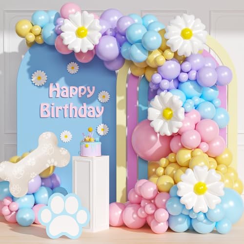161pcs Pastel Dog Paw Balloon Arch Kit for Baby Showers & Parties