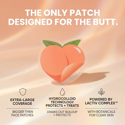 SKINBOSS Peach Hydrocolloid Butt Acne Patches - 12 Count