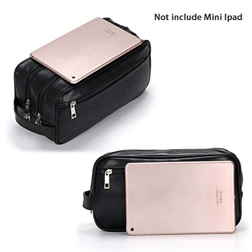 Sumnacon Waterproof Travel Toiletry Bag – PU Leather Organizer for Men & Women, 11.22 x 5.12 x 6.1 inches