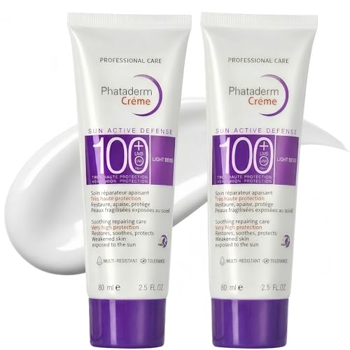 SPF 100 Sunscreen for Face - 2 Pack (2.5 oz Each) - Broad Spectrum UVA UVB Protection