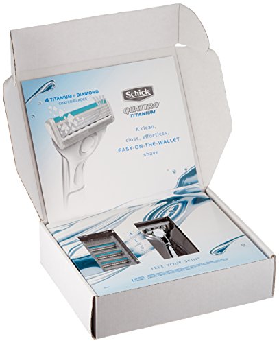 Schick Titanium Shaving Starter Gift Set for Men with Razor + 5 Refills
