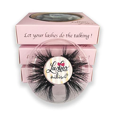 Mikiwi 3D Mink Eyelashes - Fluffy 20mm Luxury Lashes, 3 Pairs