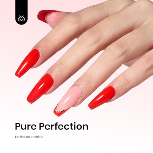Beetles Classic Red Gel Nail Polish 15ML - Long-Lasting UV Soak Off