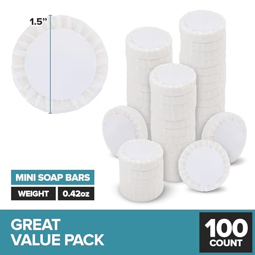 Bulk Mini Travel Soap Bars (100 Count) - Individually Wrapped Fresh Scent for Hotels & Motels