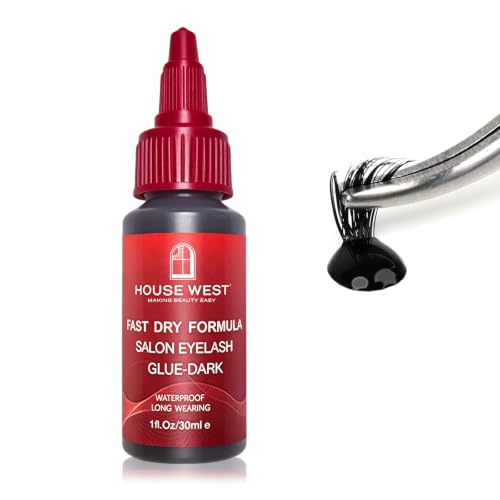House West Lash Glue for Track & Cluster Lashes - 1 oz Quick-Dry Adhesive