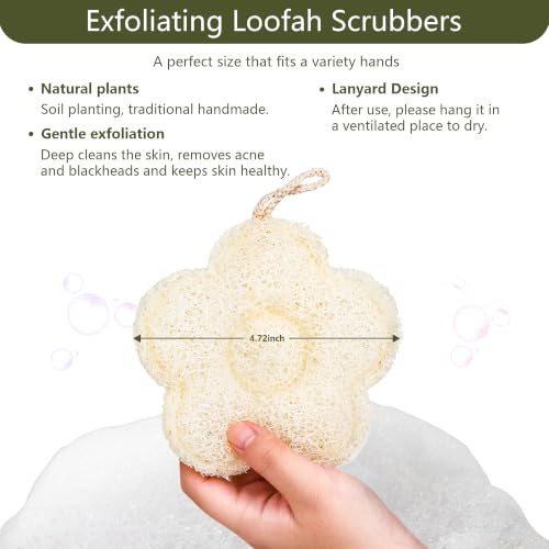 Egyptian Loofah Sponge Set - Gentle Exfoliating Bath Scrubbers (2 Pack)