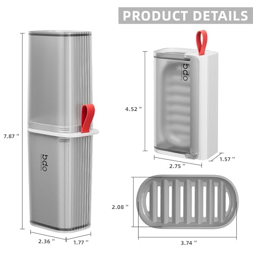 VITVITI Gray White Travel Soap & Toothbrush Case, Portable Bathroom Organizer