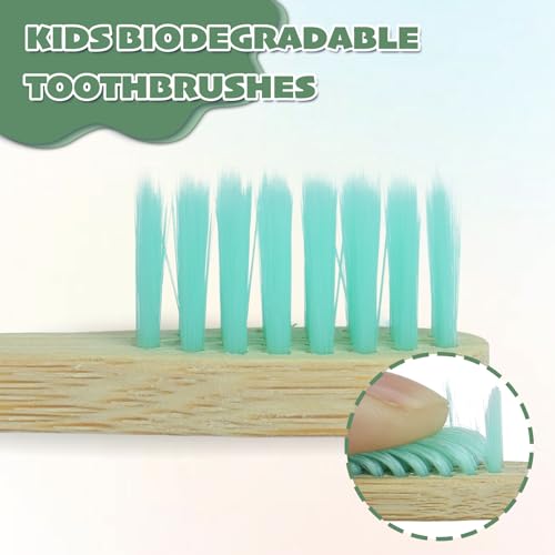 Bamboo Kids Toothbrush Set - 6 Pack Extra Soft Eco-Friendly Brushes